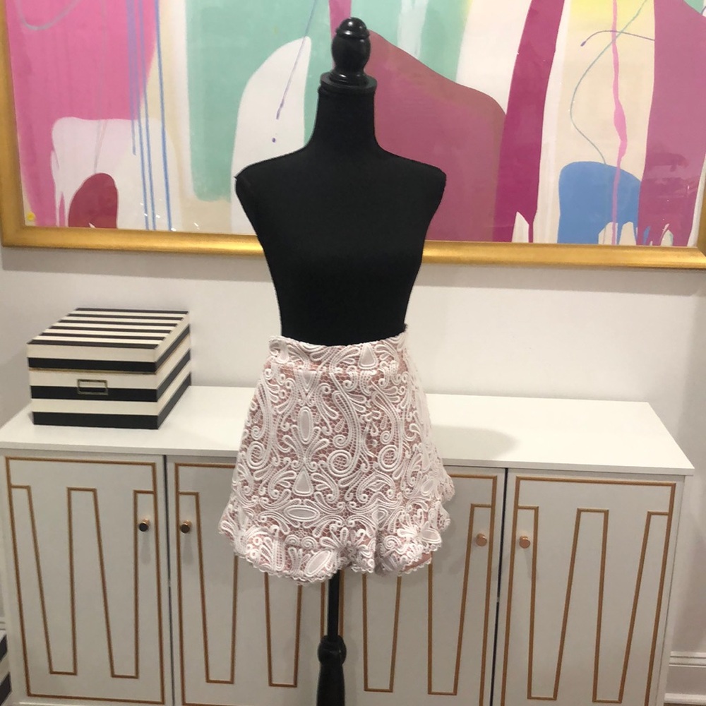 Alexis Lace Flounced Shorts size L